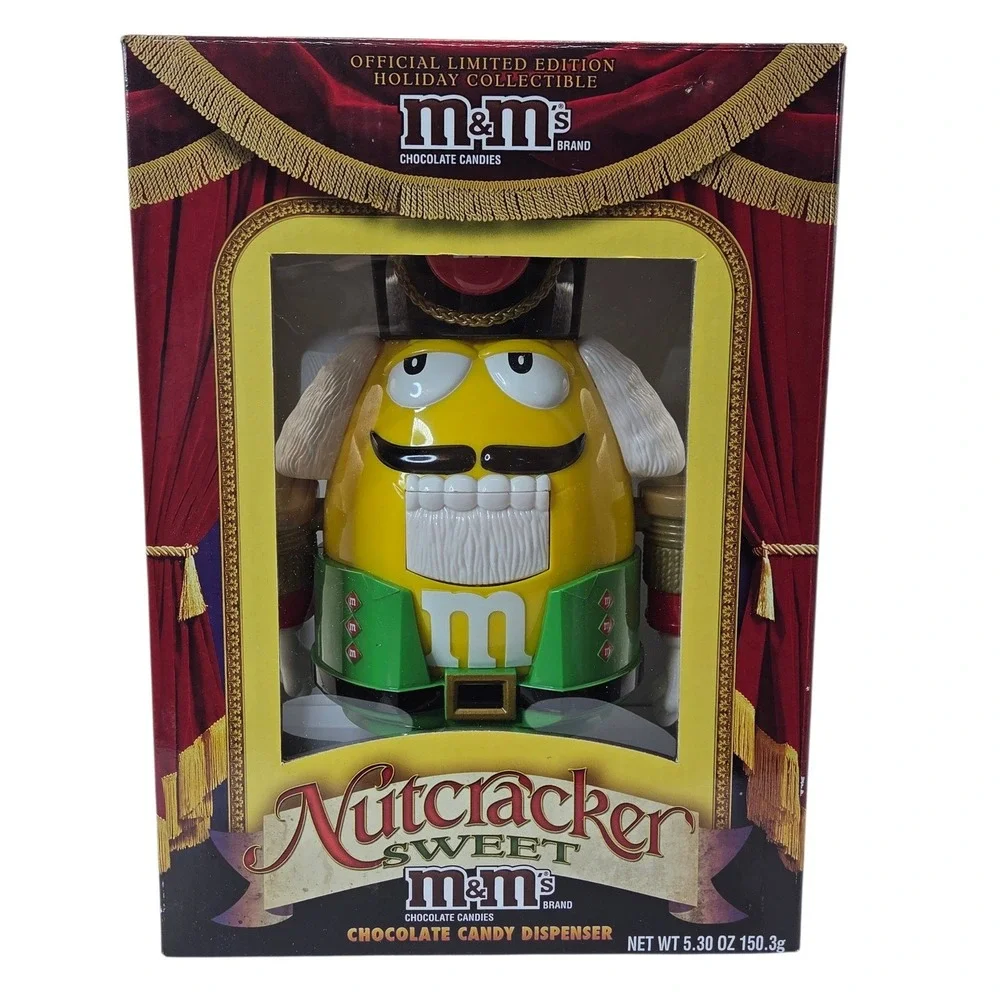 M&M's Nutcracker Sweet Candy Dispenser Limited Edition Holiday Yellow Character